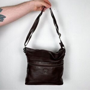 Giani Bernini over the shoulder genuine leathe purse dark brown
